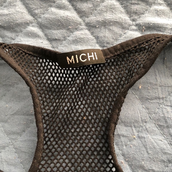 MICHI Mesh Panel Burgundy Spots Bra | M - Picture 8 of 14